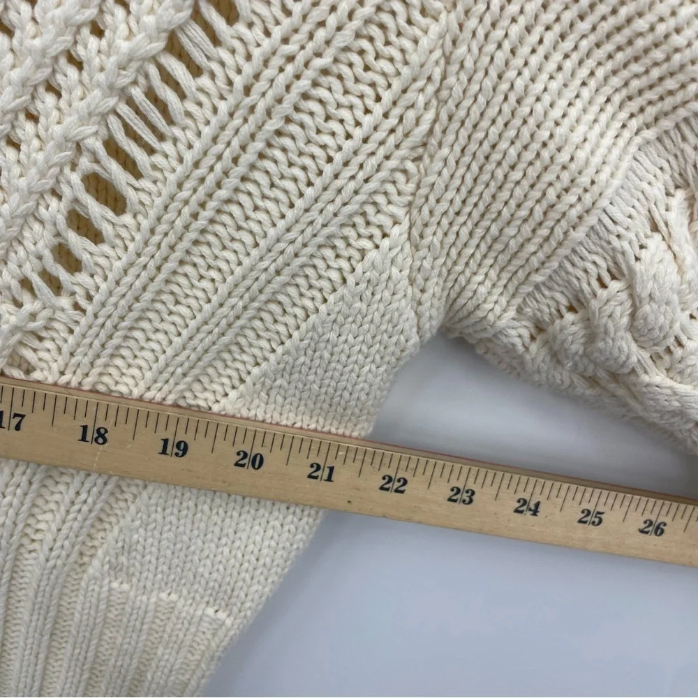 Hazel cream knit sweater Sz‎ L cable open knit